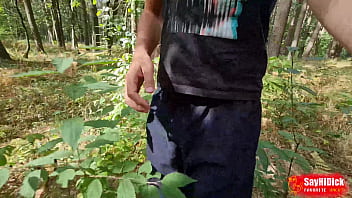 Soft foreskin naked runs in the forest and then jerks off