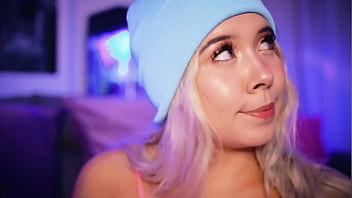 Blonde with an angelic face sucks a cock close to the camera