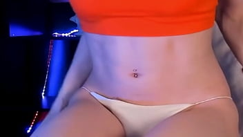 Sweet Eaton Stripteasing Her Viewers With Her Small Cock