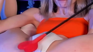 Sweet Eaton Stripteasing Her Viewers With Her Small Cock