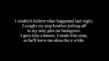 Flagrei meu meio-irm&atilde_o batendo punheta nas minhas fotos e fiz o safado me comer at&eacute_ gozar - MysteriousKathy POV