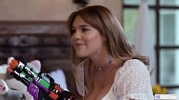 Lesbian pillow fight on a rainy day