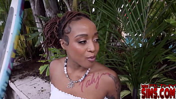 Sexy hot babe Mena Carlisle gets anally piledrivered by Jay Banghers big black cock