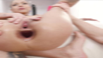 MONSTER GAPES AND PEE DRINK - Polly Petrova Gapes Her Holes During Extreme Gangbang SZ2973 (PEE)