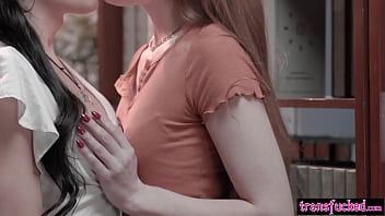 Tranny Ariel Demure fucked big ass booklover Erin Everheart between the shelf in the library