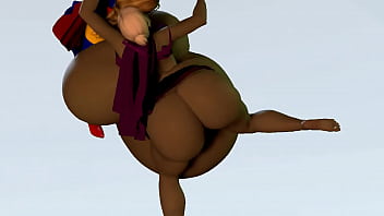 Superheroine Belly Inflation