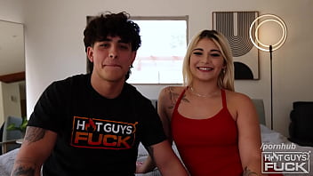 Blonde babe takes it from tatted Latino hottie!