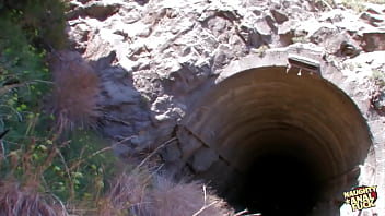 Pervy pink-haired bitch does anal and gets cum in her face outdoors