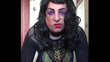 sissy crossdresser shoots a load on the floor after making himself cum