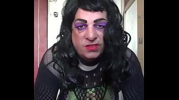 sissy crossdresser shoots a load on the floor after making himself cum