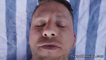 Hot trans lifeguard fucks guest of resort