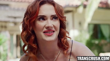 Redhead housewife meets transgender neighbor