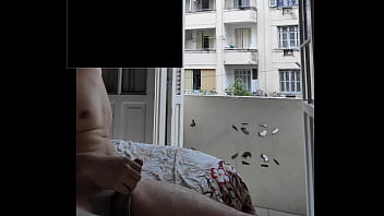 (real public) Flashing masturbating full naked in front neighborhood - open window