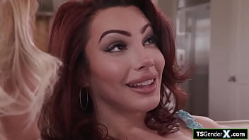 Busty tgirl Ariel Demure fucks euro babe