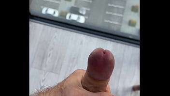 Publicly jerking off my muscular dick on the balcony! Did the neighbors notice me?