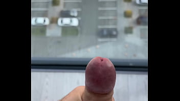 Publicly jerking off my muscular dick on the balcony! Did the neighbors notice me?