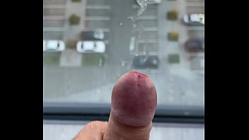 Publicly jerking off my muscular dick on the balcony! Did the neighbors notice me?