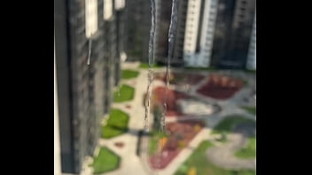 Publicly jerking off my muscular dick on the balcony! Did the neighbors notice me?