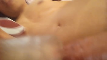 Horny Jon Arteen tries not to cum too fast while slow fucking a lubed Fleshlight in blancket, eye rolling