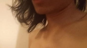 Horny Jon Arteen tries not to cum too fast while slow fucking a lubed Fleshlight in blancket, eye rolling