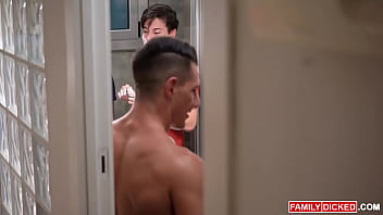 Danny Bianchi and Joaquin Santana sharing stepdad Jax Thirios big cock and makes him fuck their asses