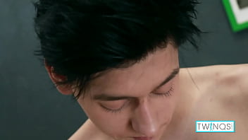 Dark Haired Gay Teen Logan Jerks Off His Massive Hard Cock!