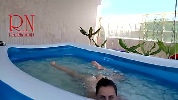 Breeath pause underwater. Domination rough sex. Nudist Regina Noir swimming, sucks and fucks in the swimming pool. c2