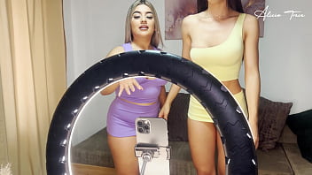 We were making a tiktok and we started scissoring.