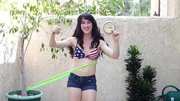 Trixx The Fitness Girl Tries Hooping