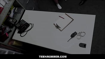 TeenRobber - Petite Brunette Shoplifter Fucked By Guard After Strip Search - Reese Robbins