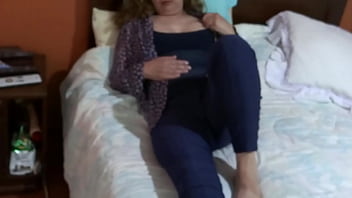 My friend'_s stepmother puts a huge dildo and I cum in her hairy pussy, she forbids me to fuck her