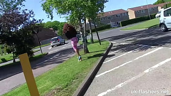 Ebony Kiki Minaj Flashing her Pussy in Public for UK-Flashers