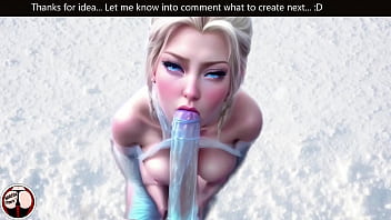 Princess Elsa and the Night king likes cold weather- Blowjob of the big dick in the snow