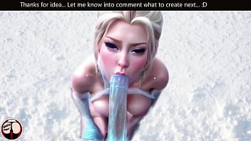 Princess Elsa and the Night king likes cold weather- Blowjob of the big dick in the snow