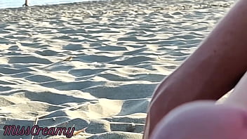 EXTREME Public Exhibitionist Handjob, clothed people walking by - MissCreamy