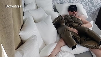 Humping My Silky Smooth Mackage Down Jacket. Big Cumshot Ending!