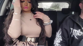 Barbie Maddy sucks Paul Stalker'_s cock in his car after arrival at train station and has some fun in private the night before shooting her scene