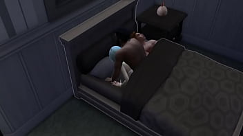 Тощую нифоманку насаживают на член рядом с ее спящим парнем