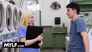 Blonde StepMom &amp_ StepDaughter Take Turns Fucking Young Hard Stud - MYLF