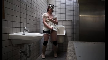 Japanese Crossdresser Ayumi Masturbation Public Toilet 009