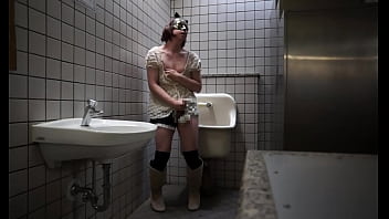 Japanese Crossdresser Ayumi Masturbation Public Toilet 009