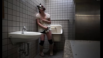 Japanese Crossdresser Ayumi Masturbation Public Toilet 009