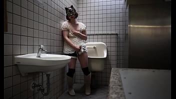 Japanese Crossdresser Ayumi Masturbation Public Toilet 009