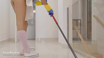 Lesbea Alexis Crystal gives French maid spanking and lesbian anal orgasm