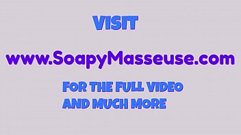 Massaging babe jerking clients dick in shower