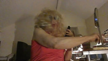 Tranny Slut Sarah Millward, Desperate For Dick, Wanks Her Sissy Clit, Rams 8 Inch Dildo Up Her Lady Hole, Smokes