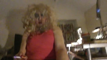 Tranny Slut Sarah Millward, Desperate For Dick, Wanks Her Sissy Clit, Rams 8 Inch Dildo Up Her Lady Hole, Smokes