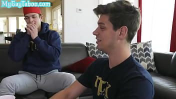 Taboo muscled hairy stud barebacked by stepbro on couch