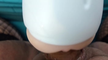 Chubby Tranny Fucks Pocket Pussy Machine POV Cumshot