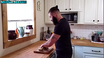 Hairy bear fucks MTF pussyboi after deepthroating BJ